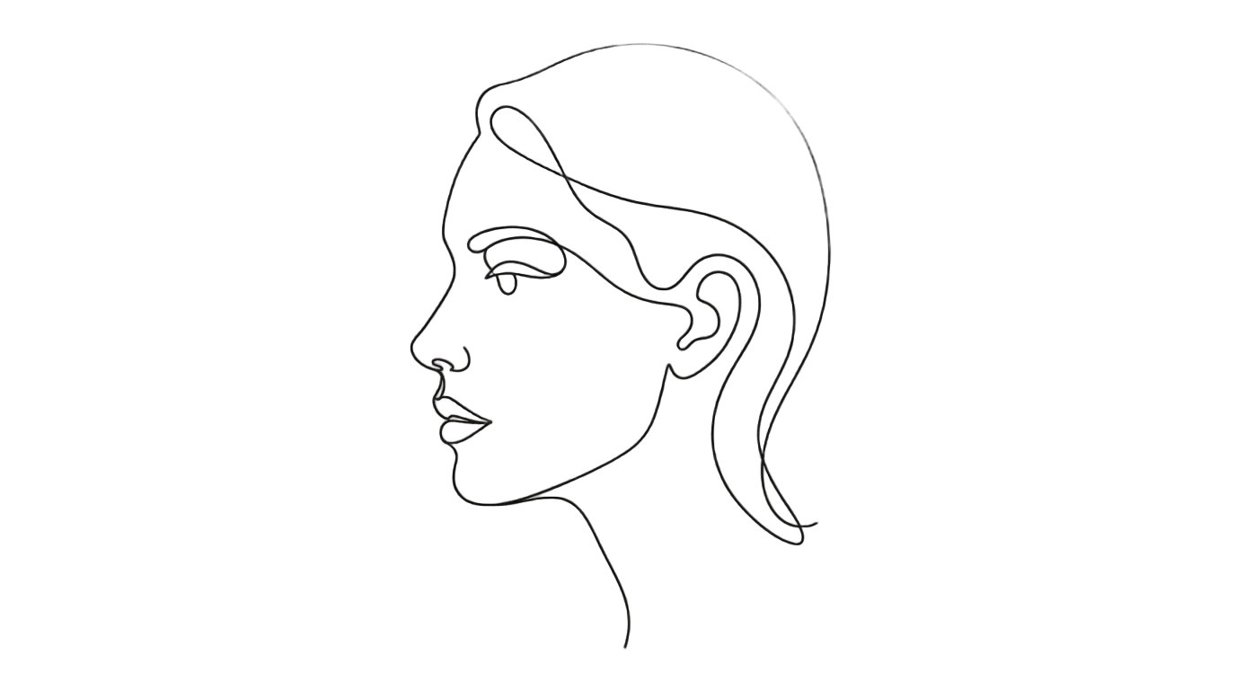 face line art png PNG transparent background