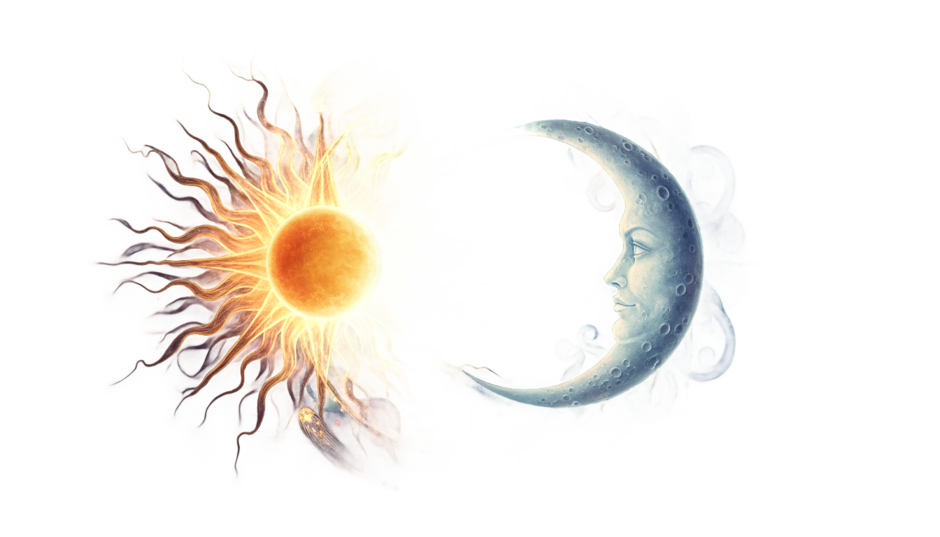 celestial sun and moon png PNG transparent background
