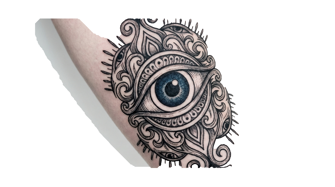 evil eye tattoo png PNG transparent background