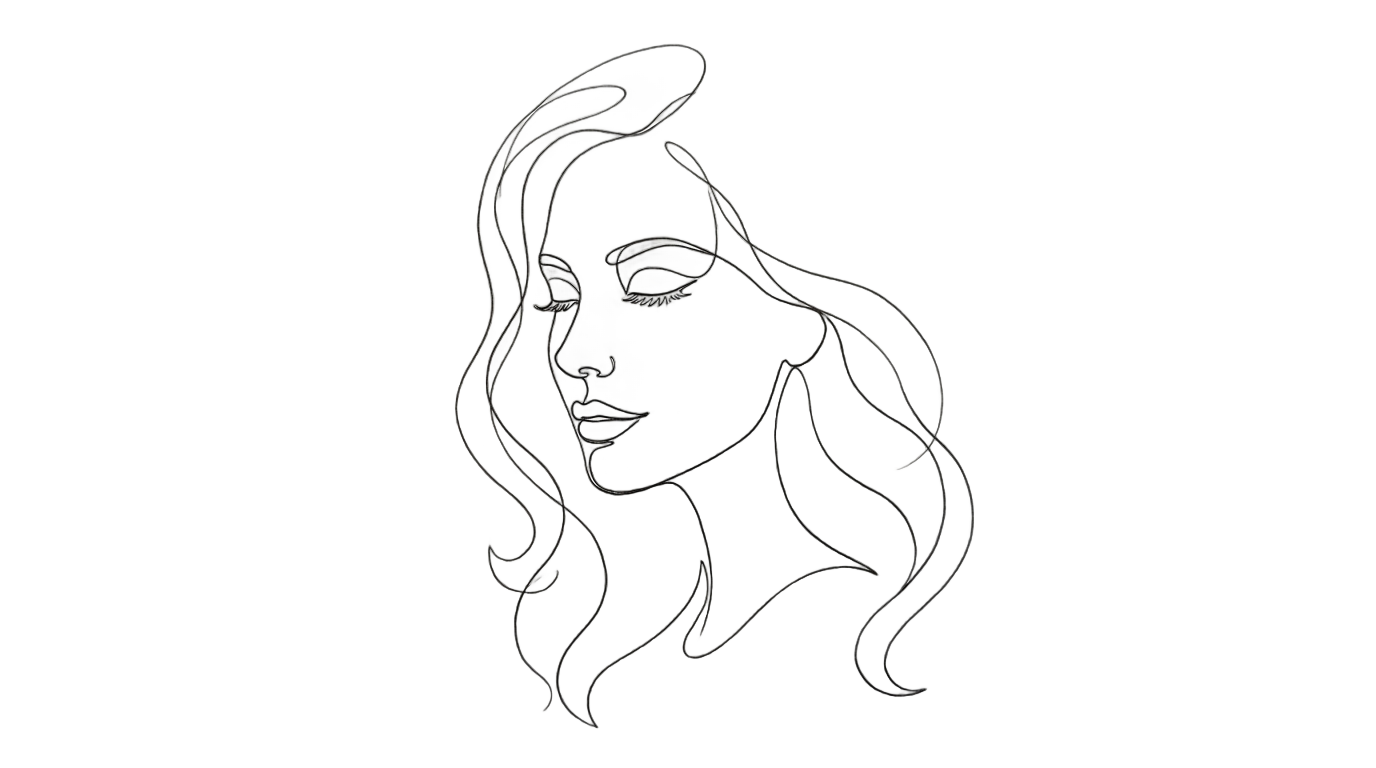 woman face line art png PNG transparent background
