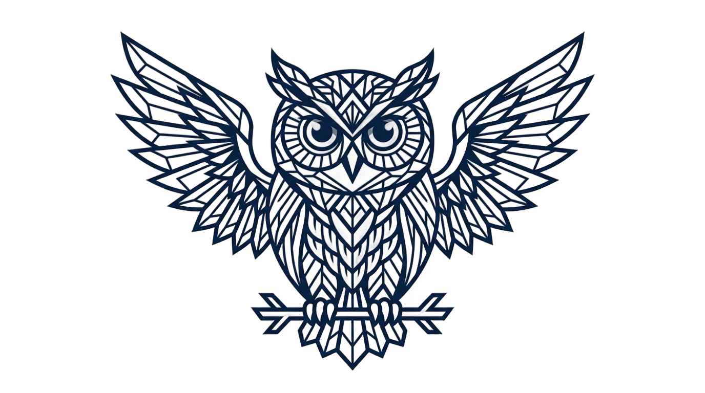 owl logo design png PNG transparent background