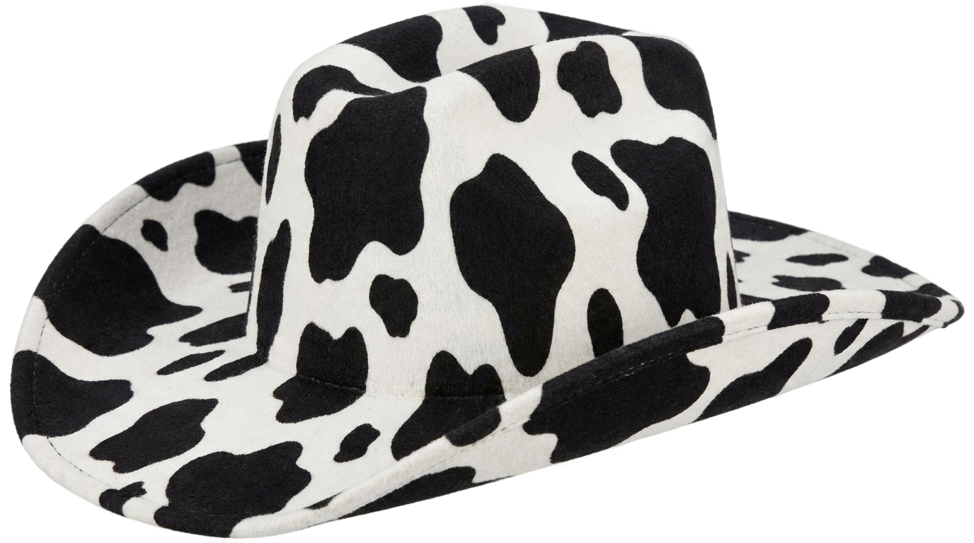 cow print cowboy hat png PNG transparent background