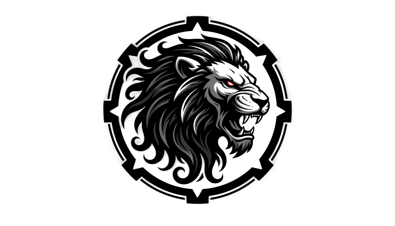 black lion logo png PNG transparent background