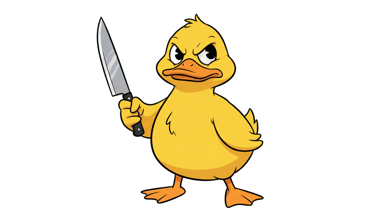 duck with knife png PNG transparent background