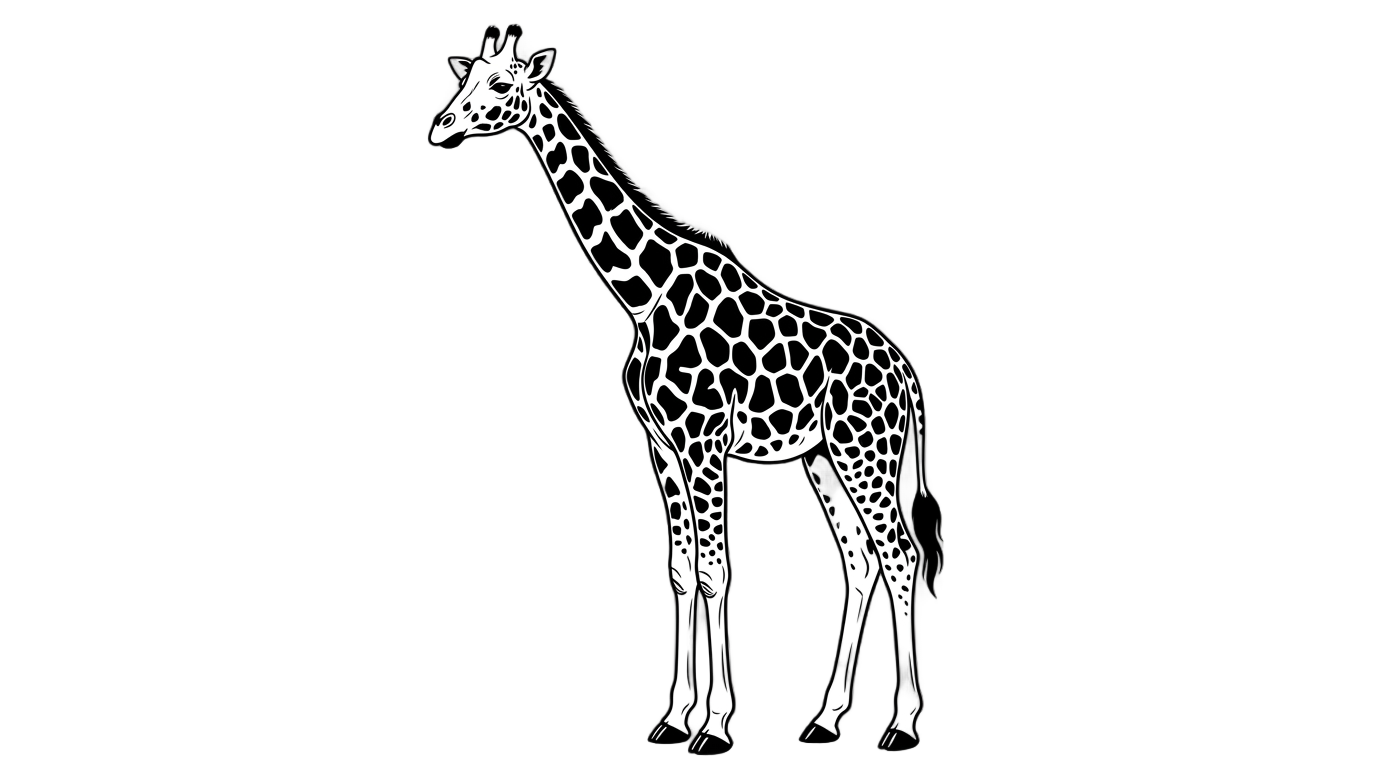 giraffe clipart black and white png PNG transparent background