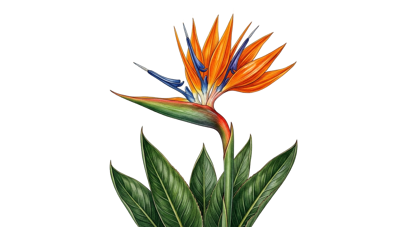 png bird of paradise drawing PNG transparent background