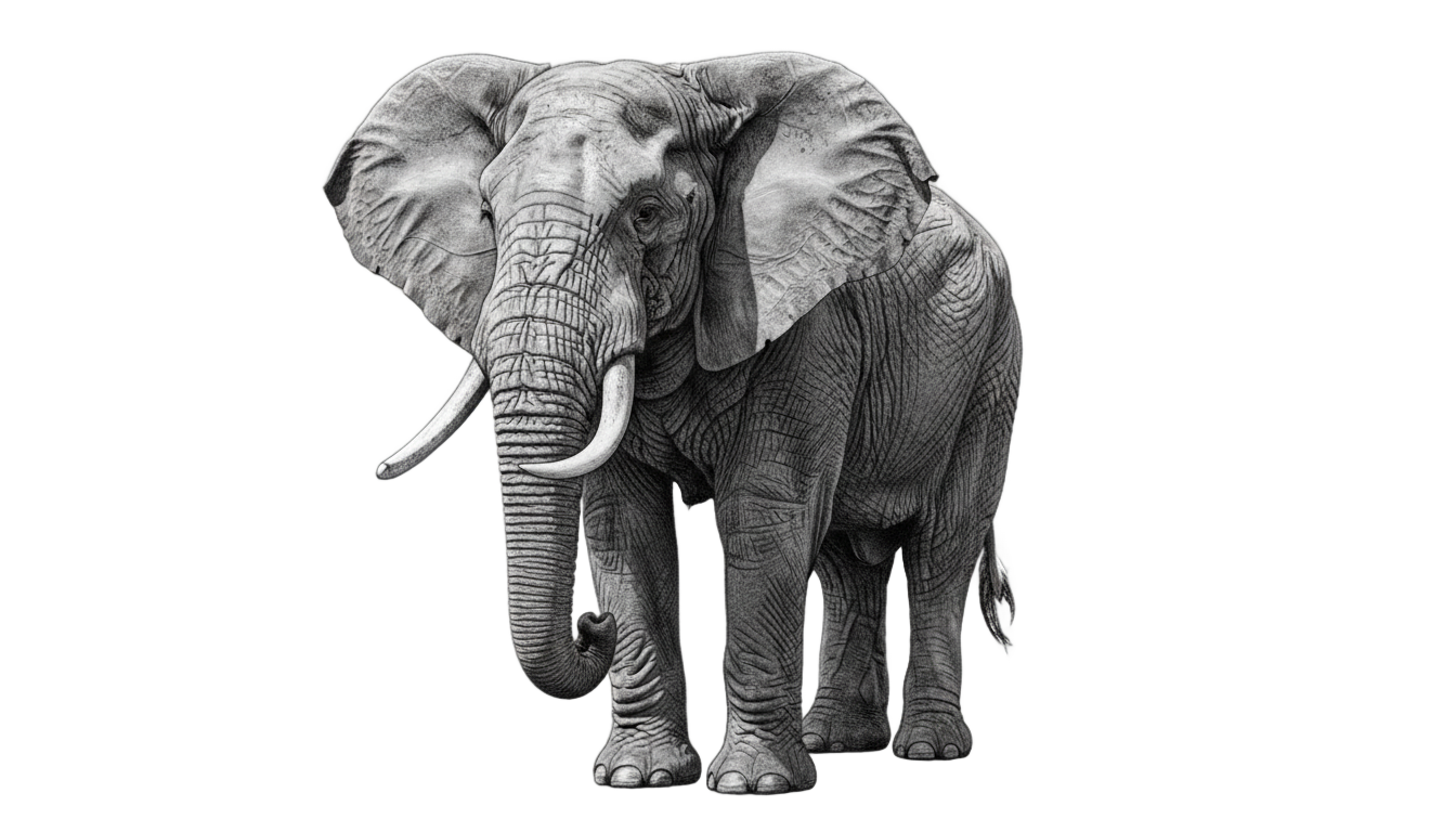 elephant png black and white PNG transparent background