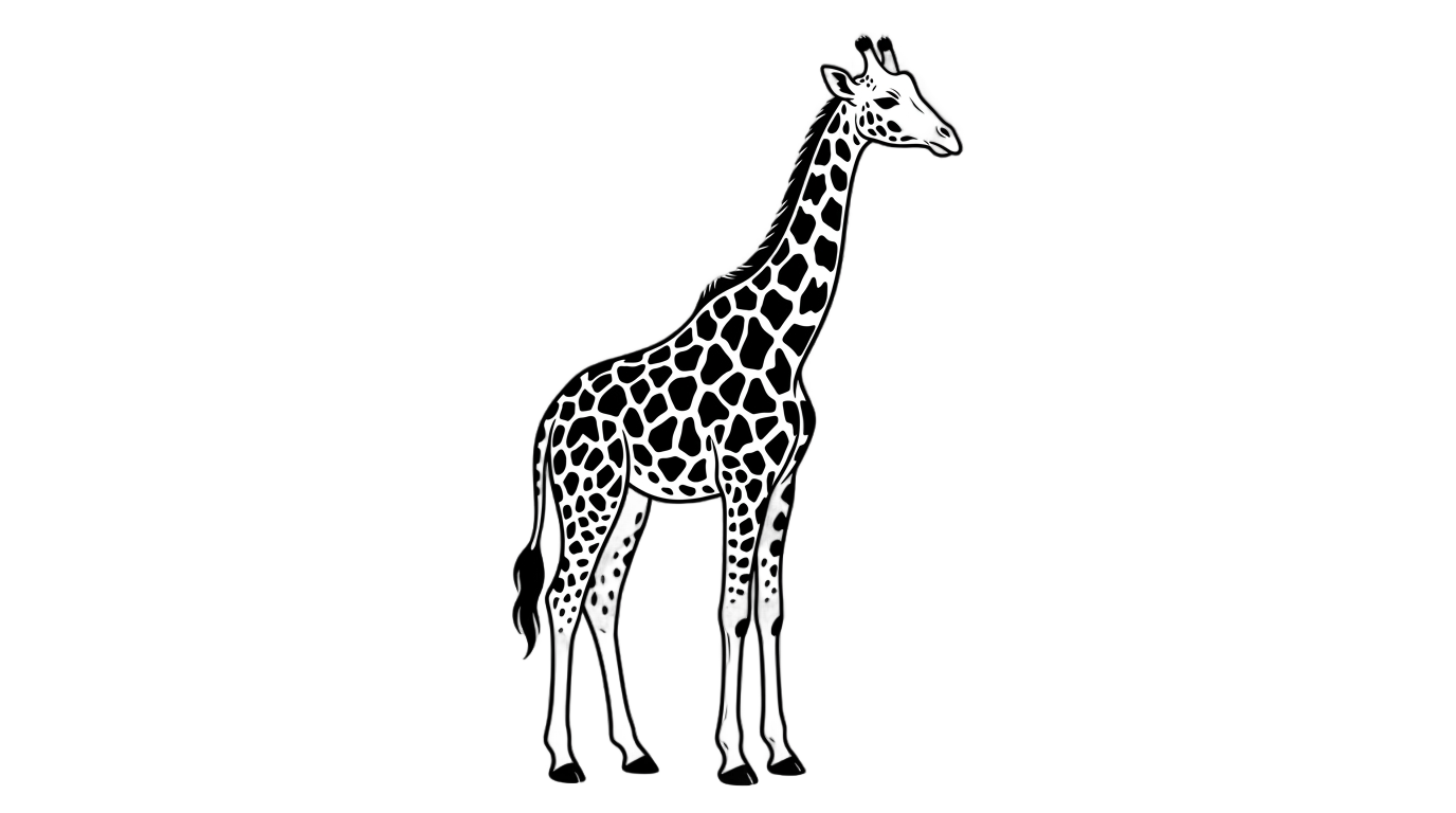 giraffe clipart black and white png PNG transparent background