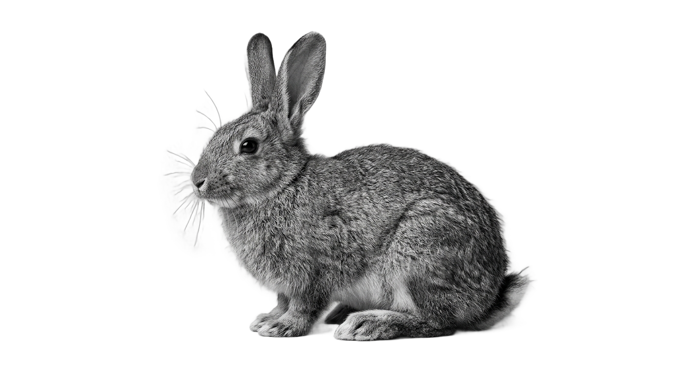 rabbit png black and white PNG transparent background