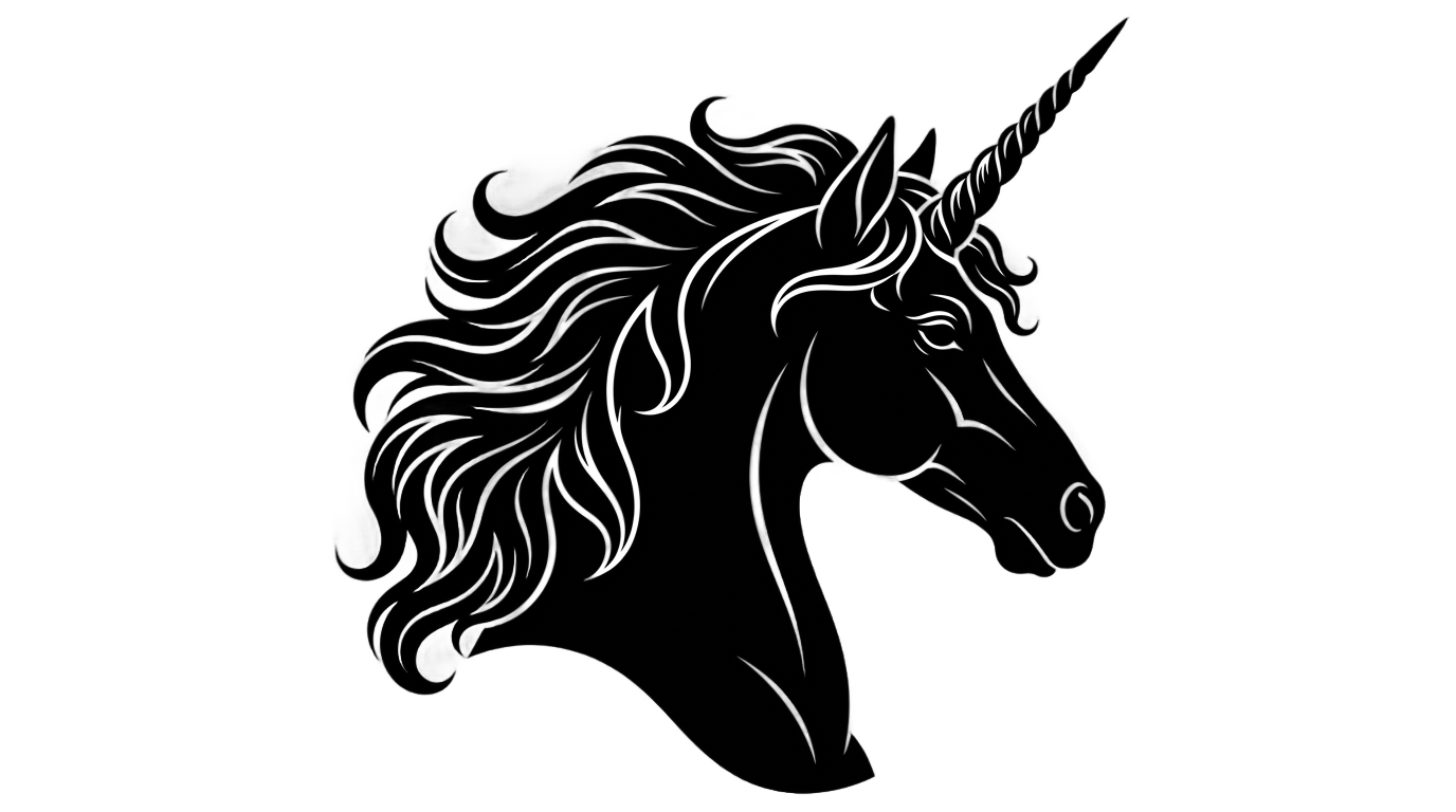 unicorn head silhouette png PNG transparent background