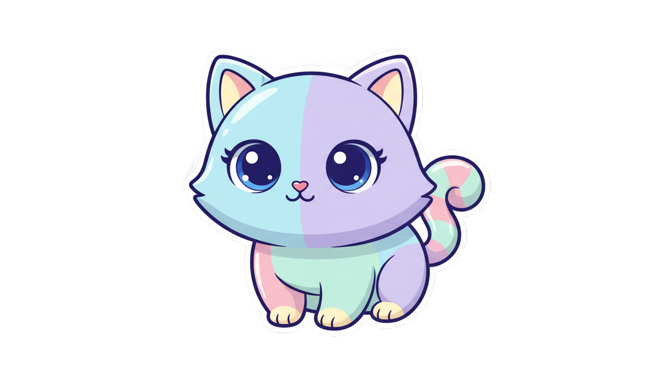 kawaii cat sticker png PNG transparent background