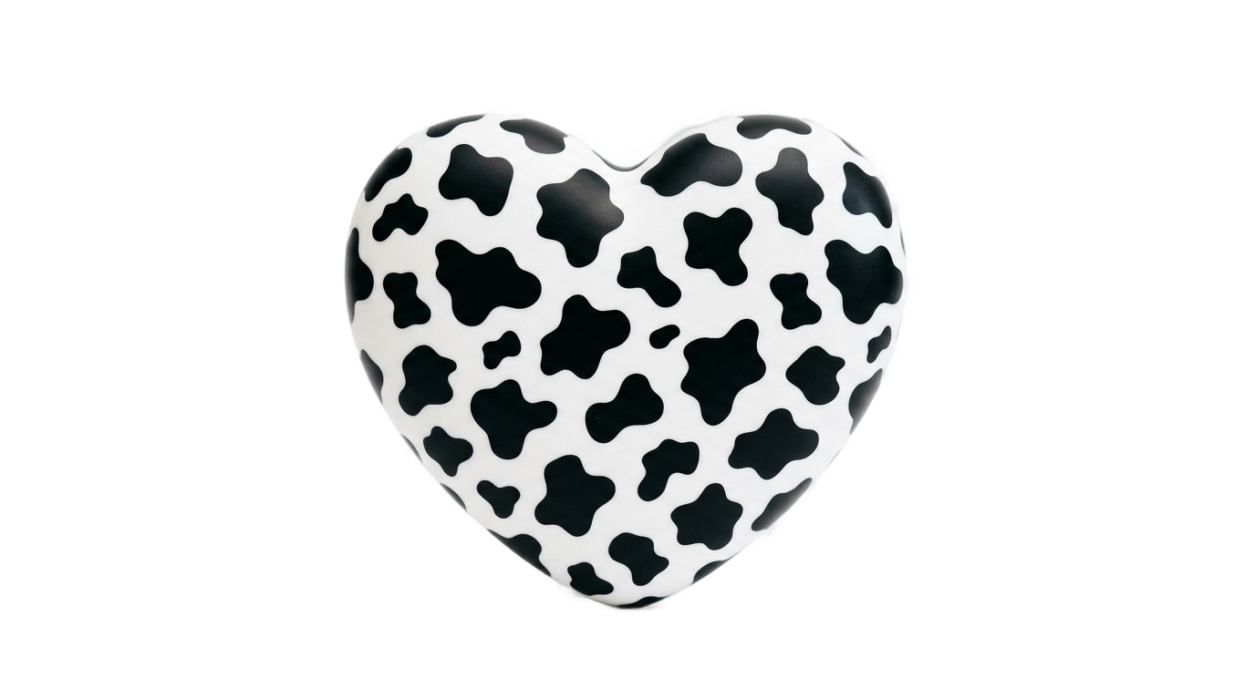cow print heart png PNG transparent background