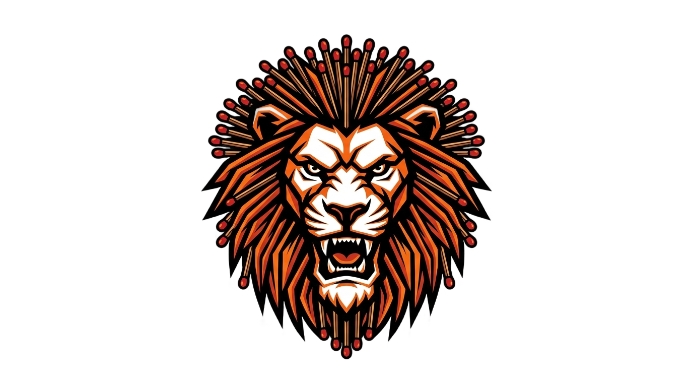 lion matches logo png PNG transparent background