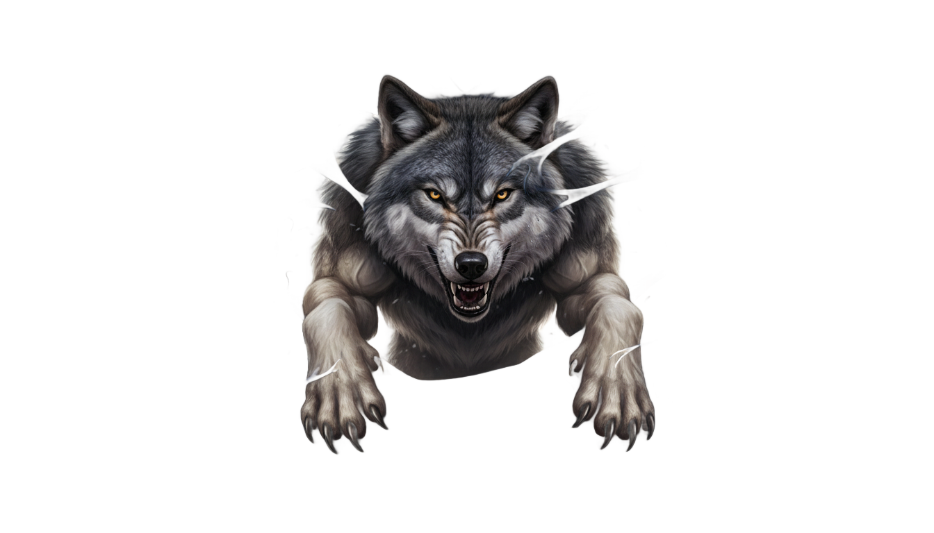 wolf ripping shirt png PNG transparent background