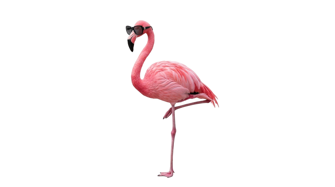 flamingo with sunglasses png PNG transparent background