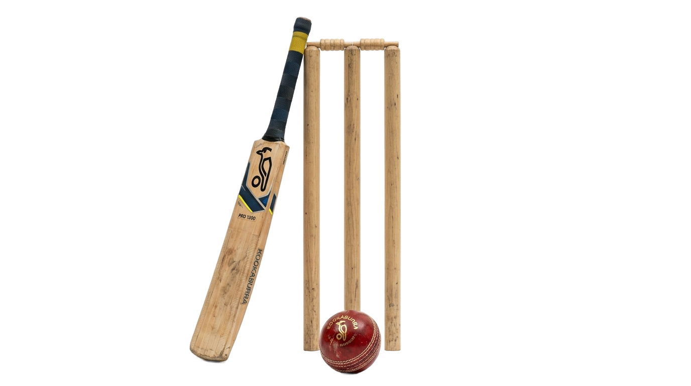 cricket stump bat ball png PNG transparent background