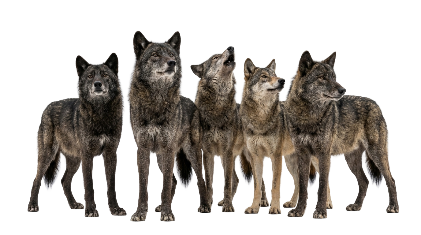 wolf pack silhouette png PNG transparent background