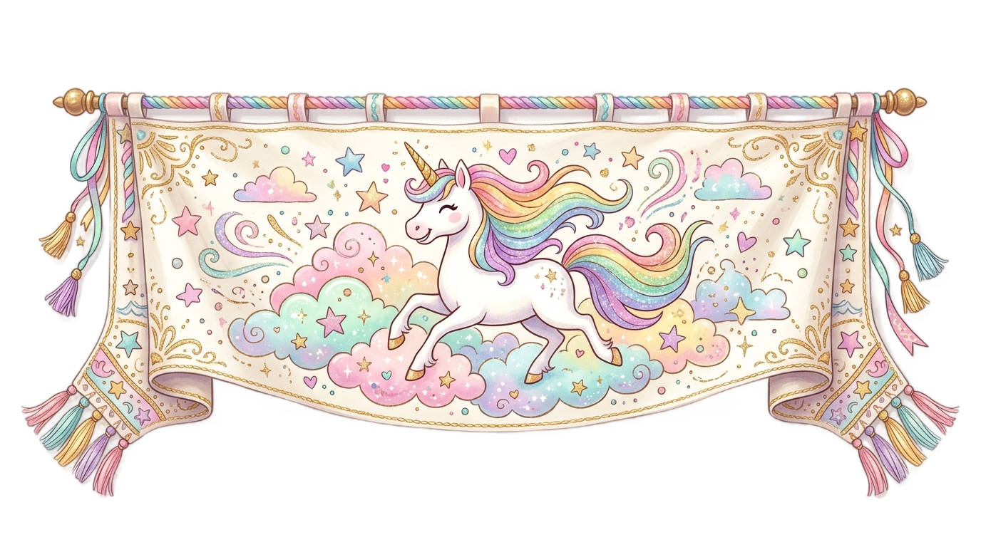 unicorn banner png PNG transparent background