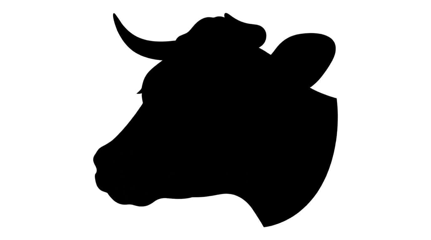 cow face silhouette png PNG transparent background