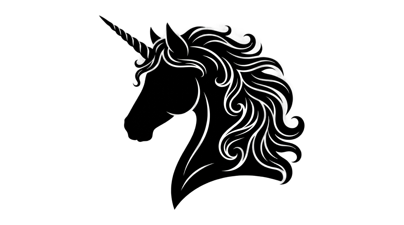 unicorn head silhouette png PNG transparent background