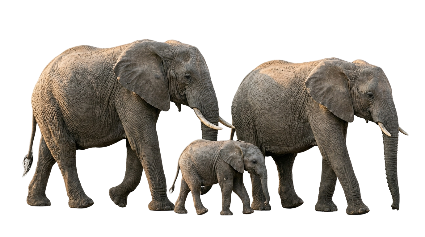 elephant family png PNG transparent background