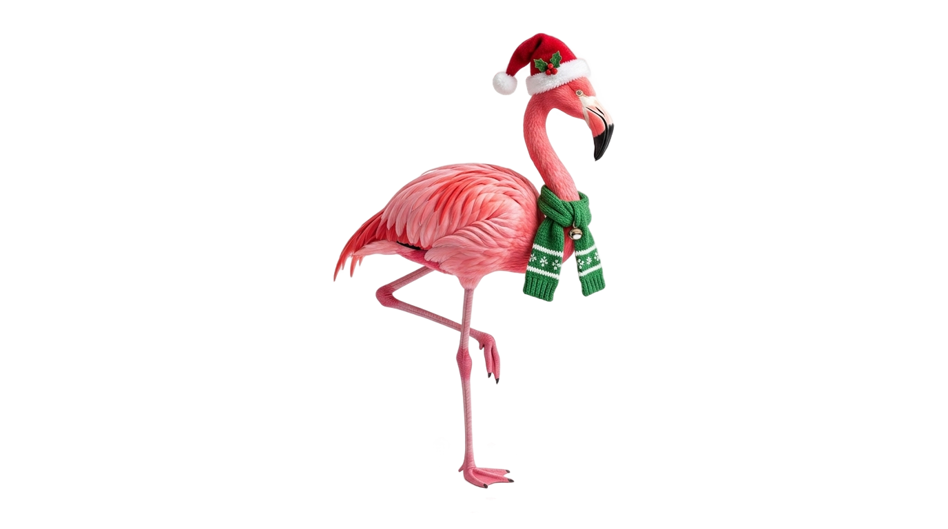 christmas flamingo png PNG transparent background