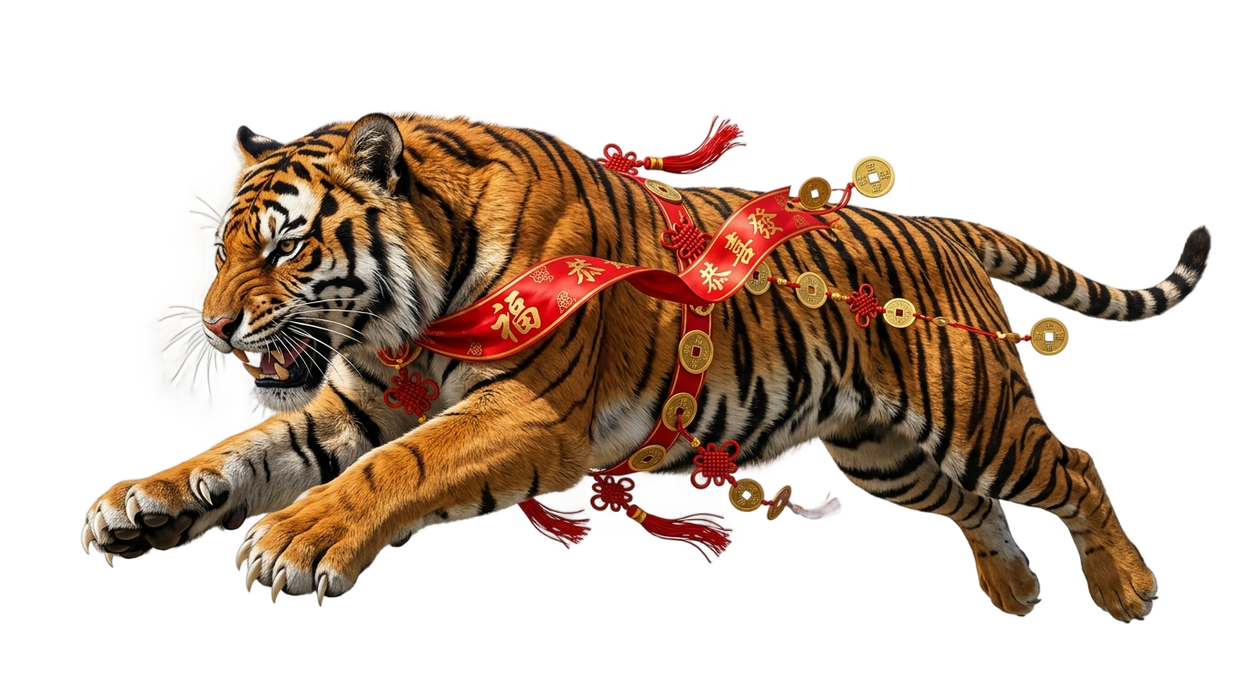 year of the tiger png PNG transparent background