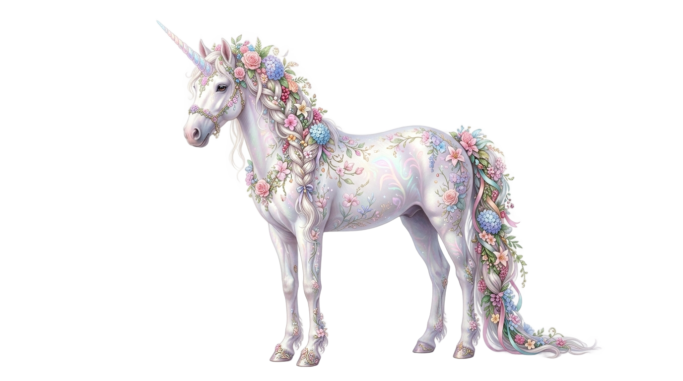 floral unicorn png PNG transparent background