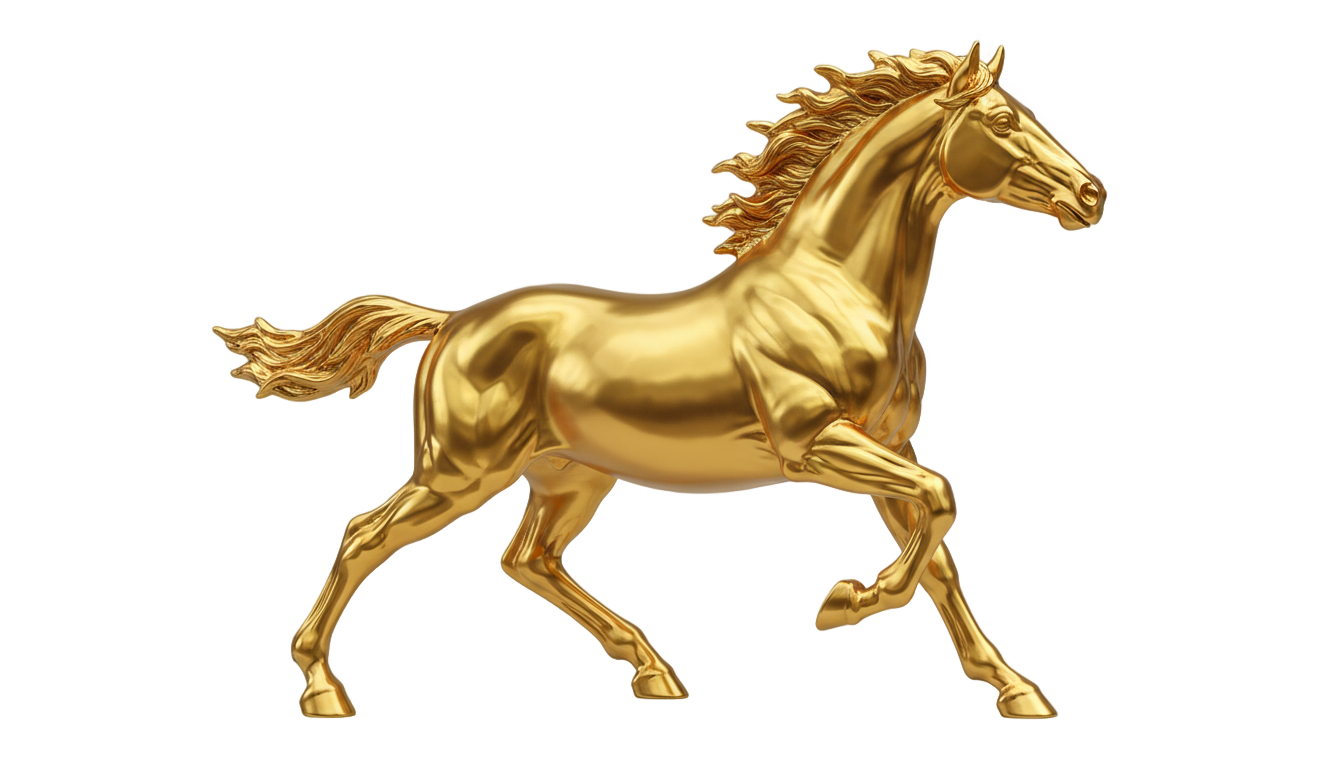golden horse png PNG transparent background