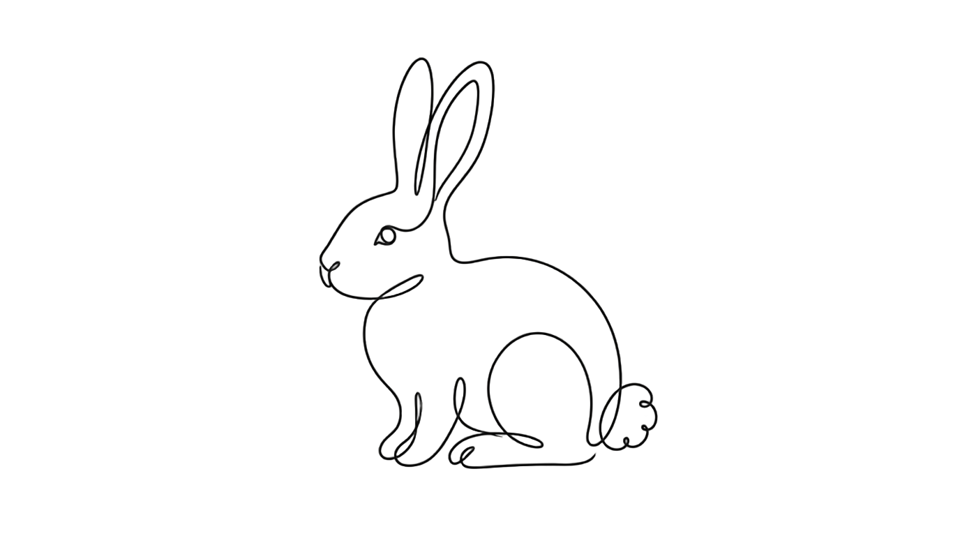 rabbit line art png PNG transparent background