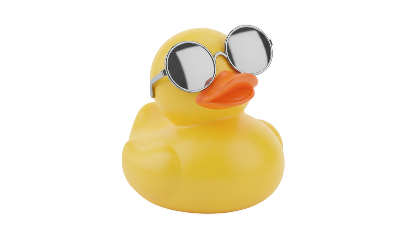rubber duck with sunglasses png PNG transparent background