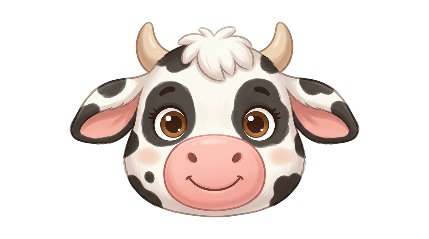 cow face cartoon png PNG transparent background