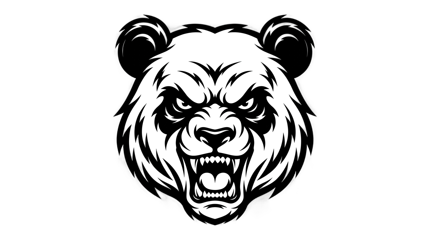 angry panda logo png PNG transparent background