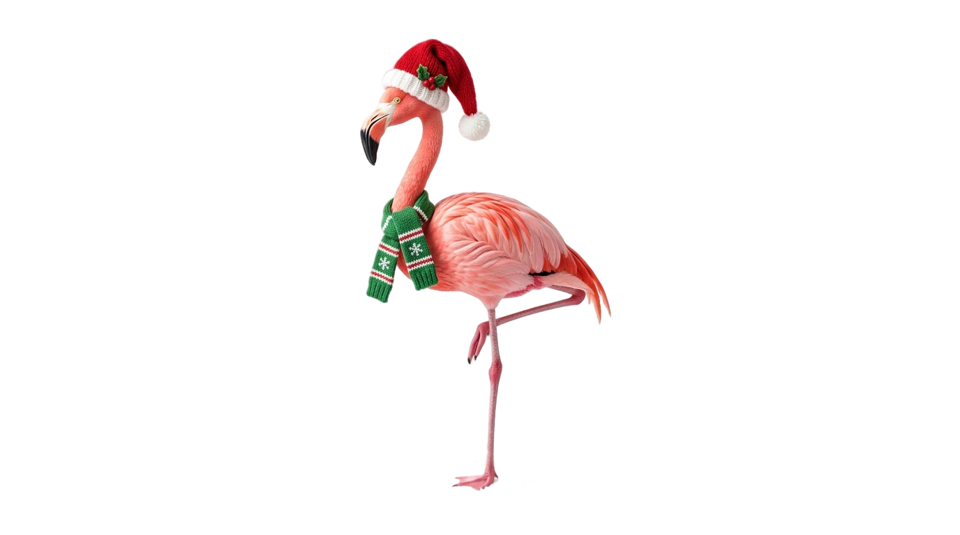 christmas flamingo png PNG transparent background