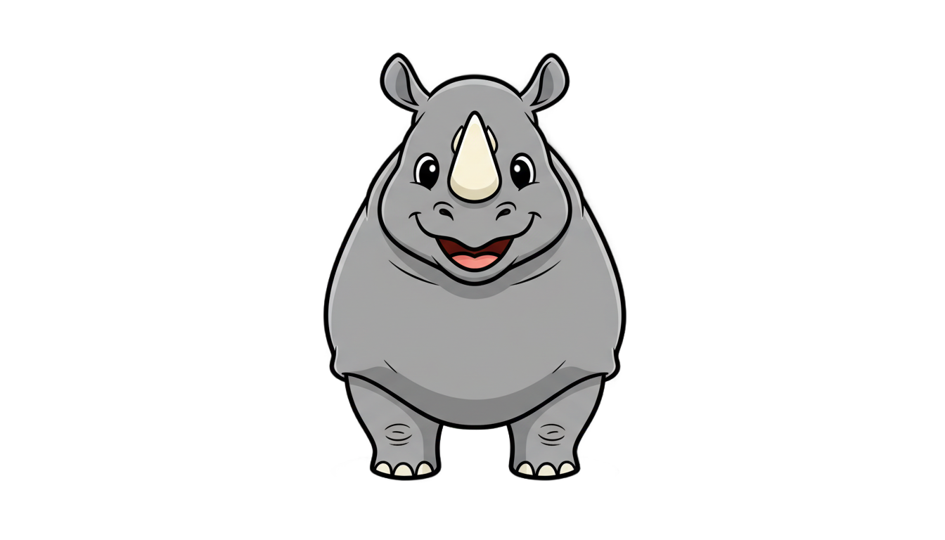 rhino cartoon png PNG transparent background