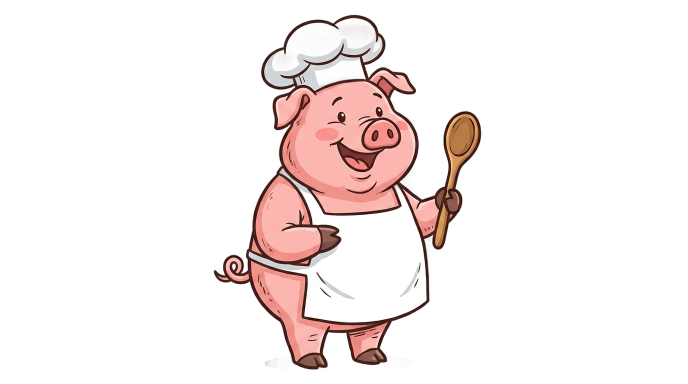 chef pig png PNG transparent background
