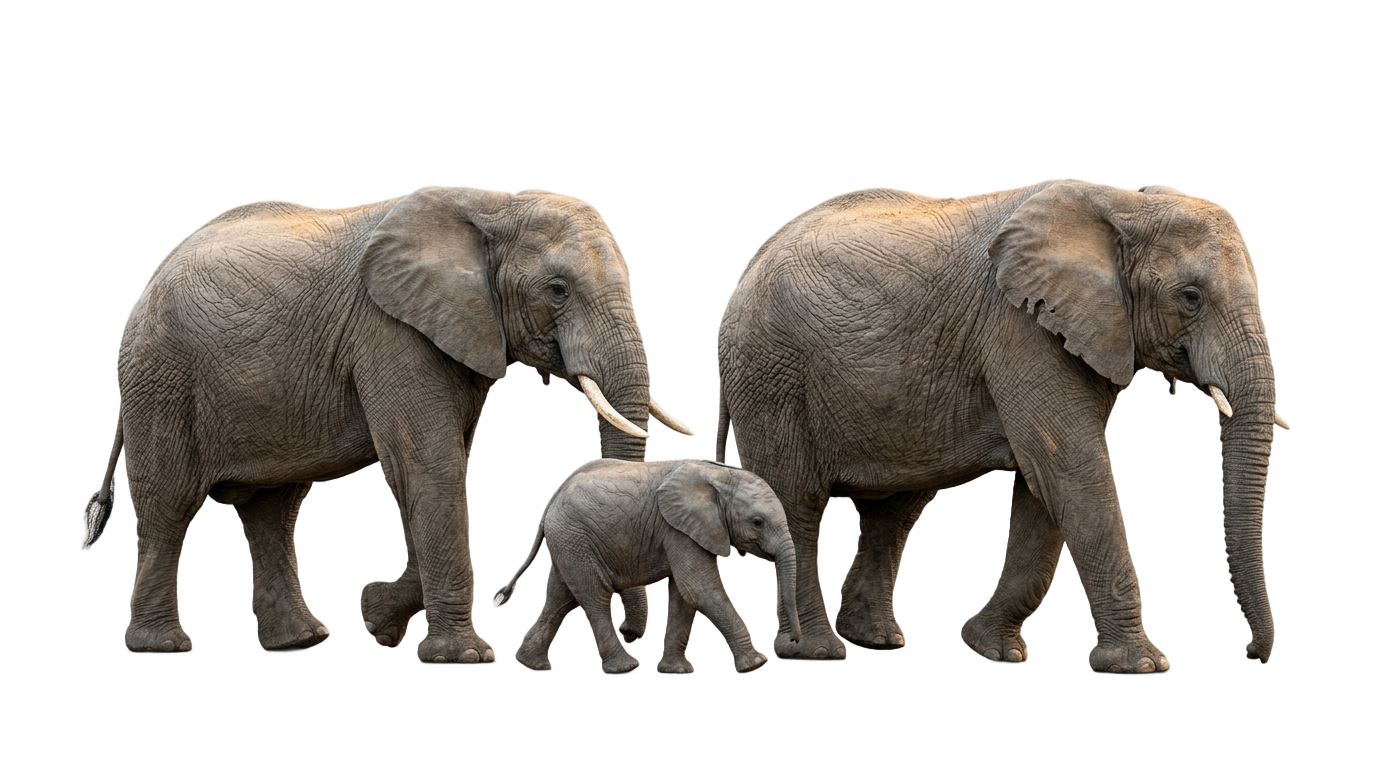 elephant family png PNG transparent background