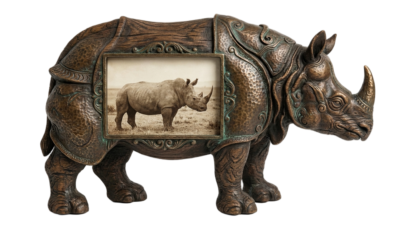 rhino picture frame png PNG transparent background