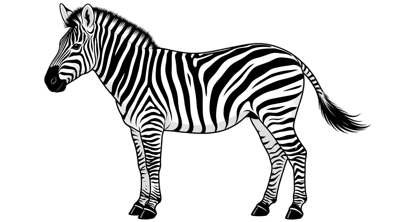 zebra clipart black and white png PNG transparent background