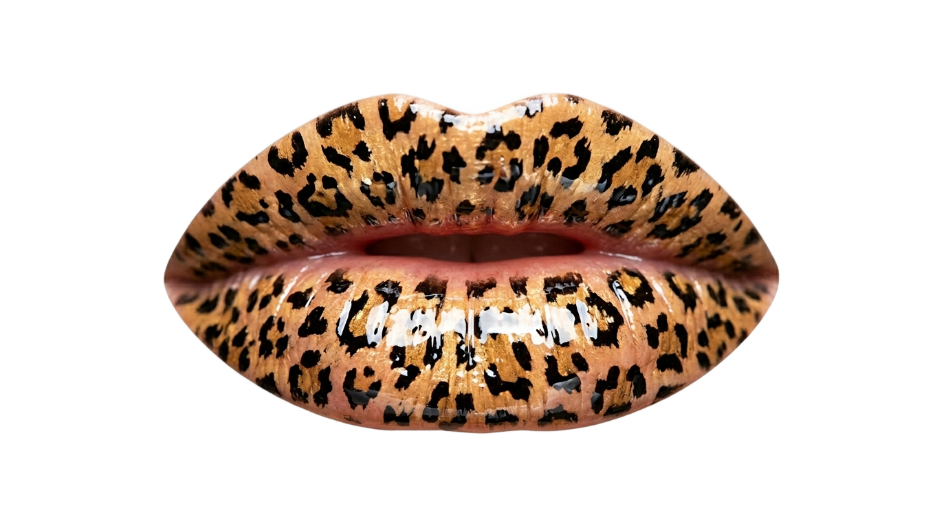 cheetah print lips png PNG transparent background