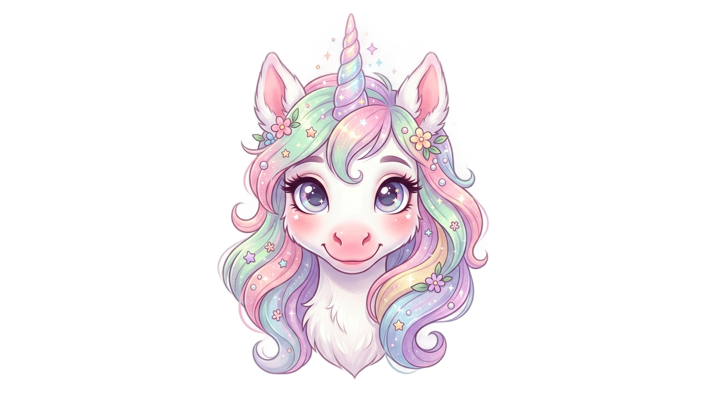 cute unicorn head png PNG transparent background