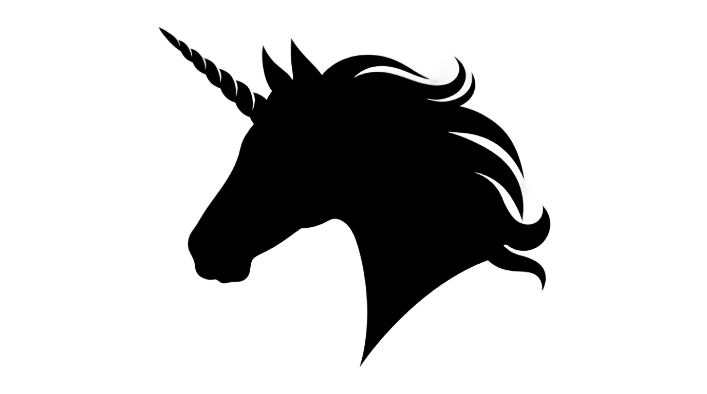 unicorn face silhouette png PNG transparent background