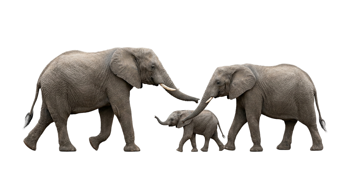 elephant group png PNG transparent background