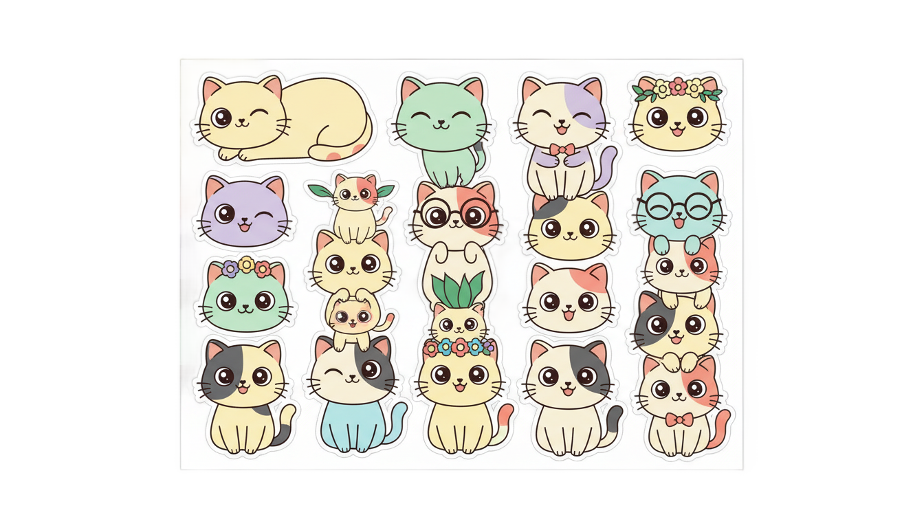 cat stickers png PNG transparent background