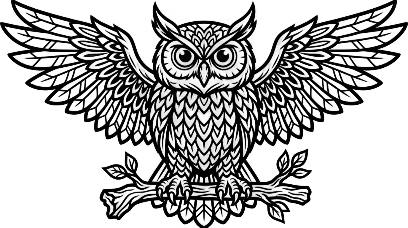 owl clipart black and white png PNG transparent background