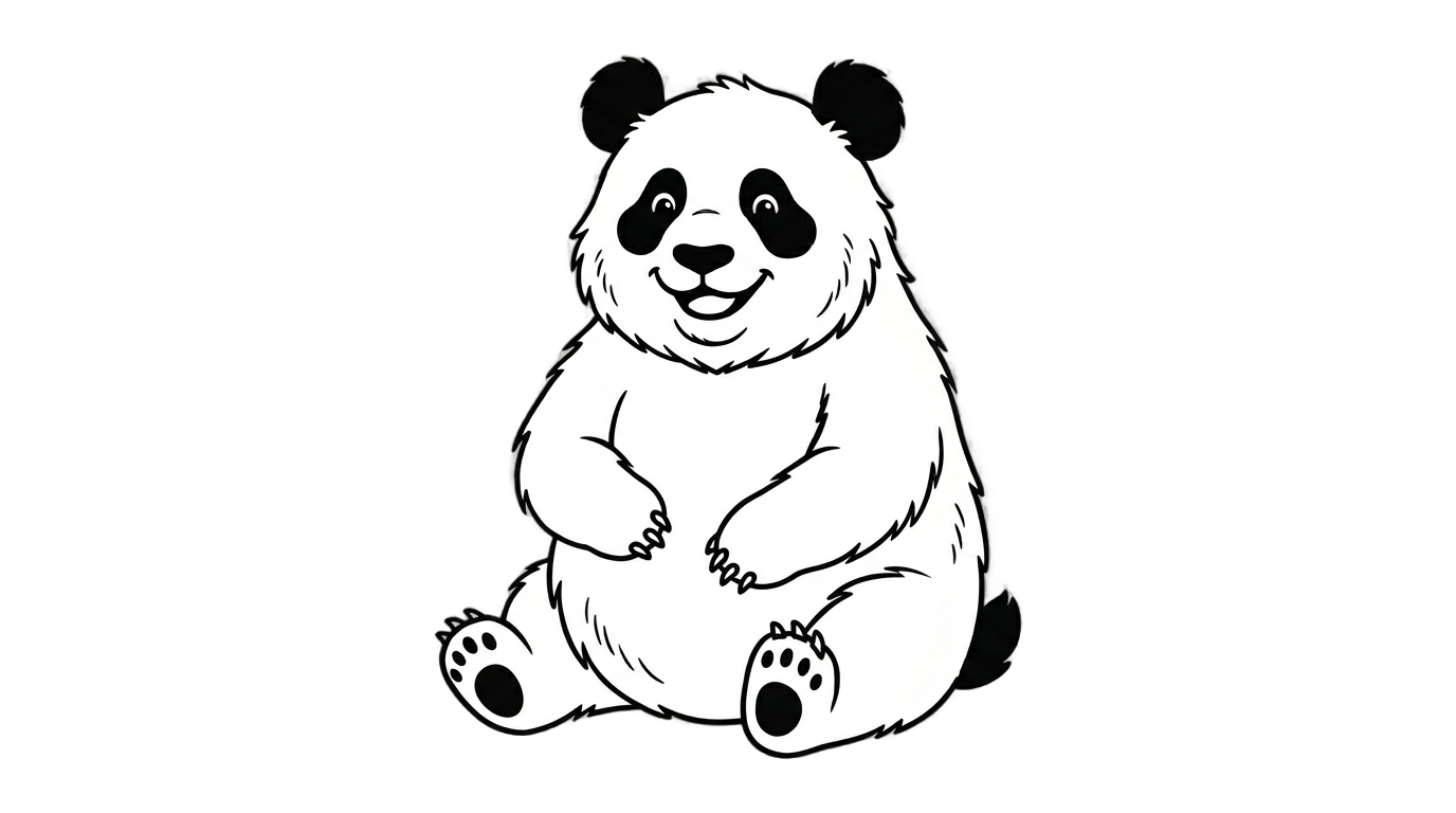 panda clipart black and white png PNG transparent background