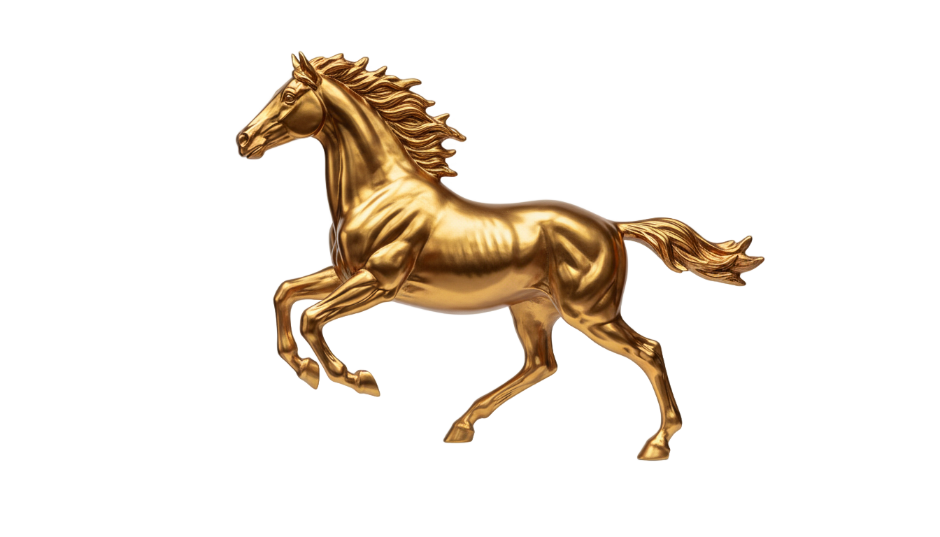 golden horse png PNG transparent background