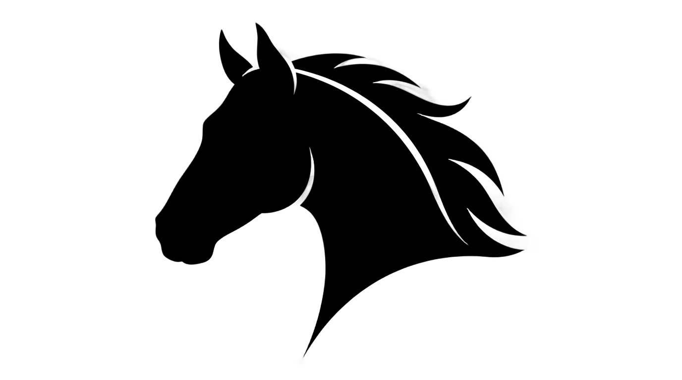 horse logo png black and white PNG transparent background