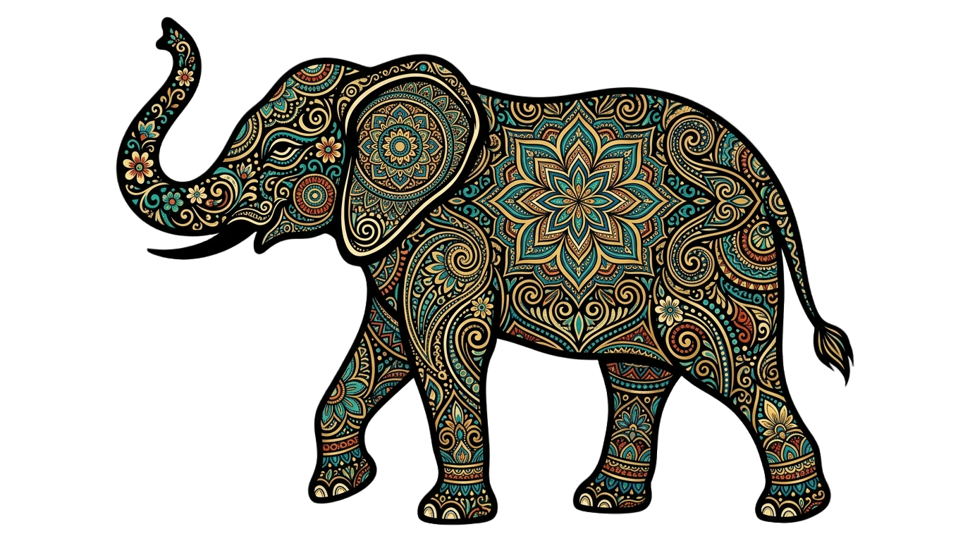 mandala elephant png PNG transparent background