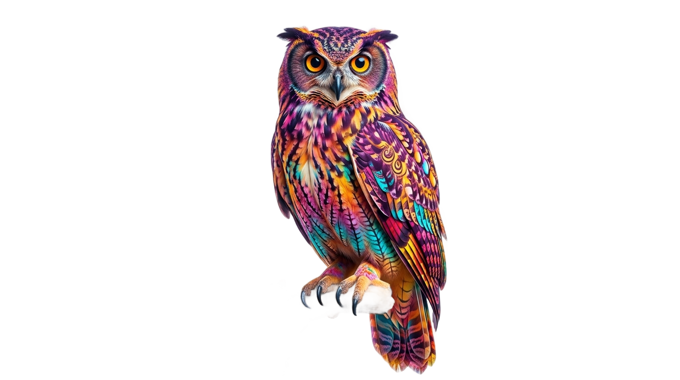 colorful owl png PNG transparent background